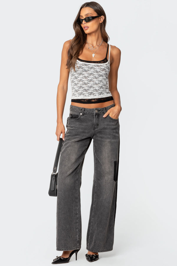 Wynnie Layered Lace Tank Top view 2
