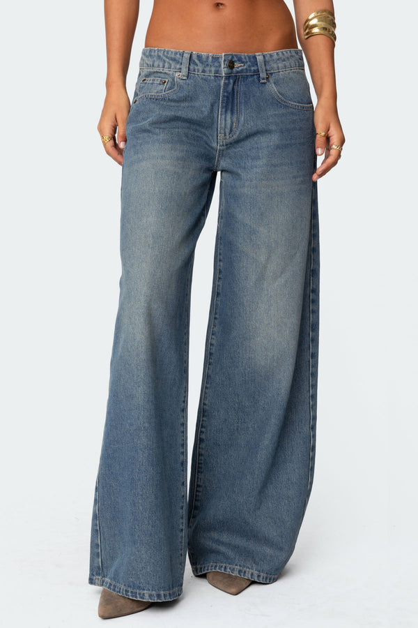 Vyxen Vintage Washed Low Rise Baggy Jeans view 2