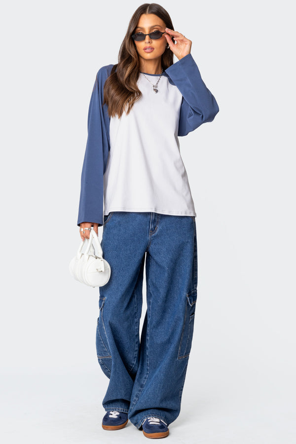 Oversized Raglan Long Sleeve T Shirt view 2