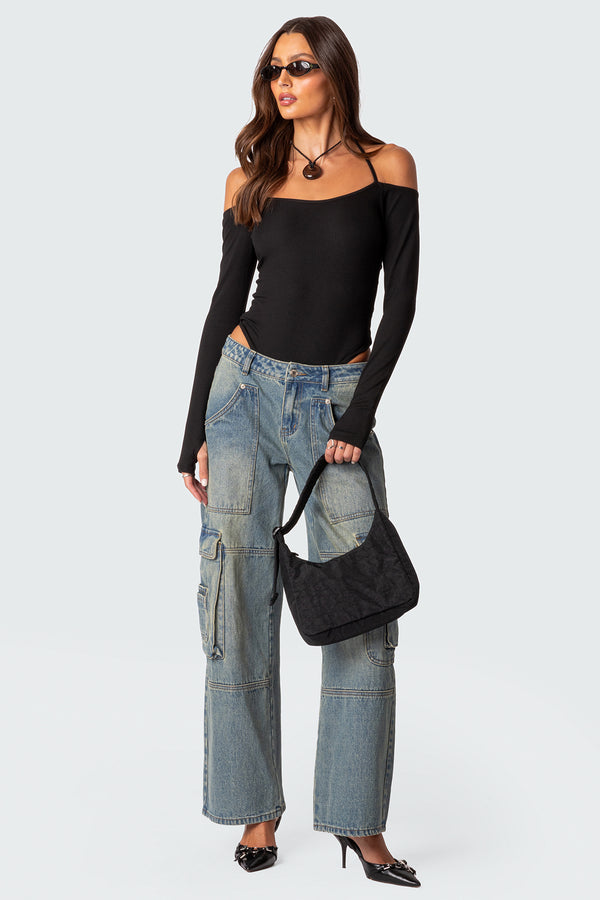 Model Off Duty Ribbed Bodysuit view 2