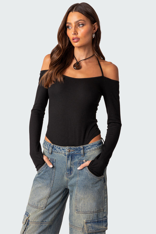 Model Off Duty Ribbed Bodysuit view 1