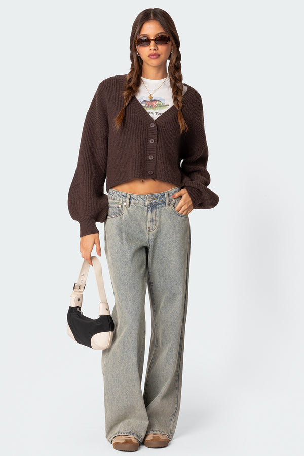 Sabrina Chunky Knit Cropped Cardigan view 2
