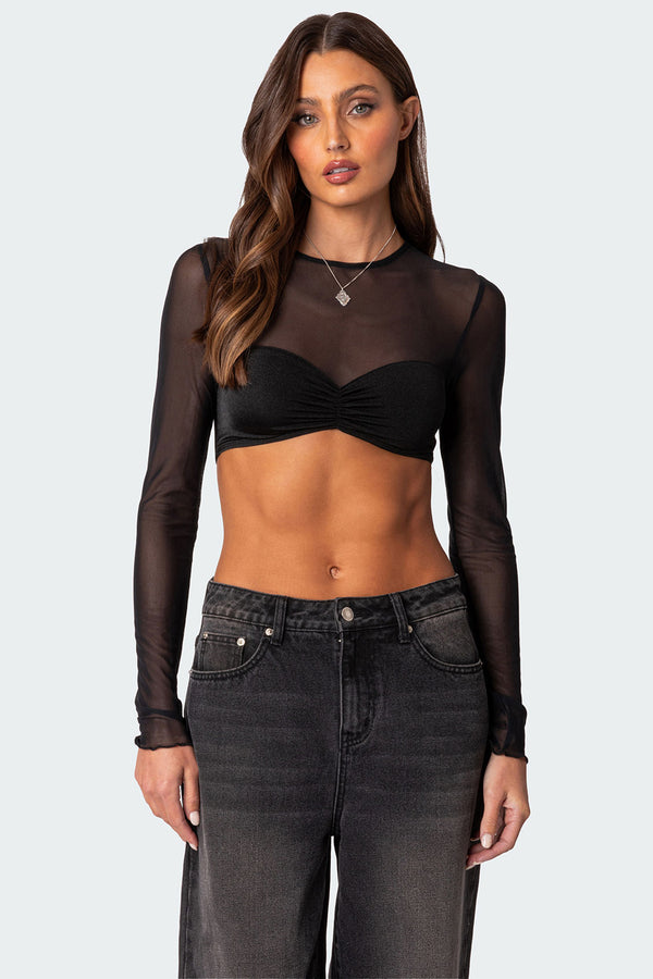 Night Out Sheer Crop Top view 1