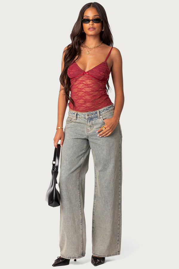 Eira Sheer Lace Tank Top view 2