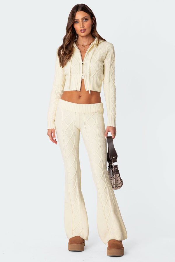 Ray Cable Knit Hooded Cardigan view 2