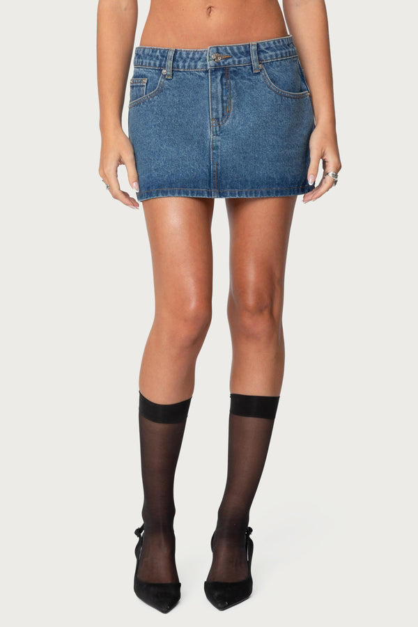 Chiara Denim Micro Skirt view 2