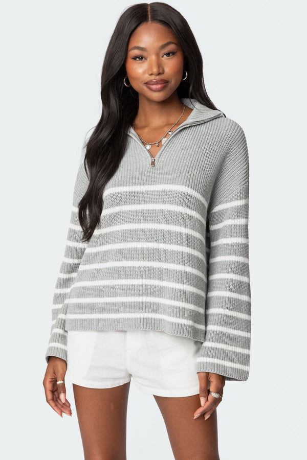 Oversized Quarter Zip Sweater view 1