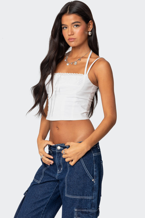 Salome Lace Up Top view 2