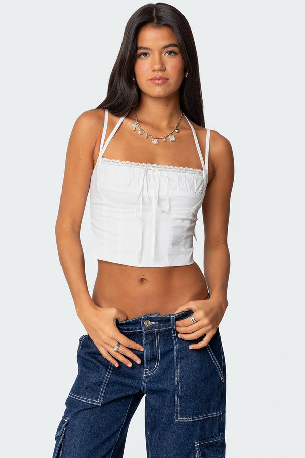 Salome Lace Up Top view 1
