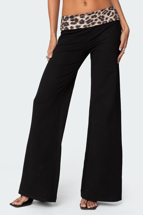 Leopard Foldover Pants view 2