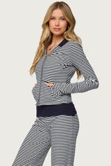 Meggy Striped Zip Up Hoodie