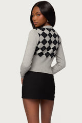 Noya Argyle Knit Cardigan