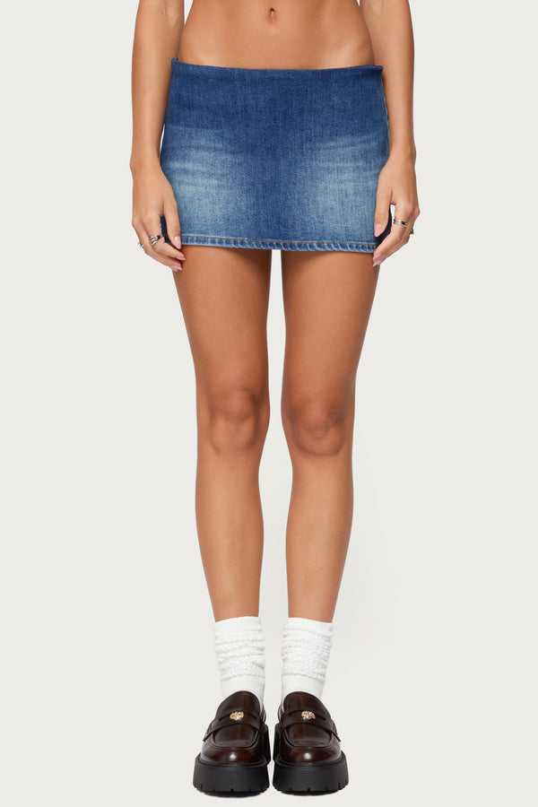 Archie Stretchy Denim Mini Skort view 2