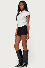 Juney Pinstripe Tailored Button Up Shirt
