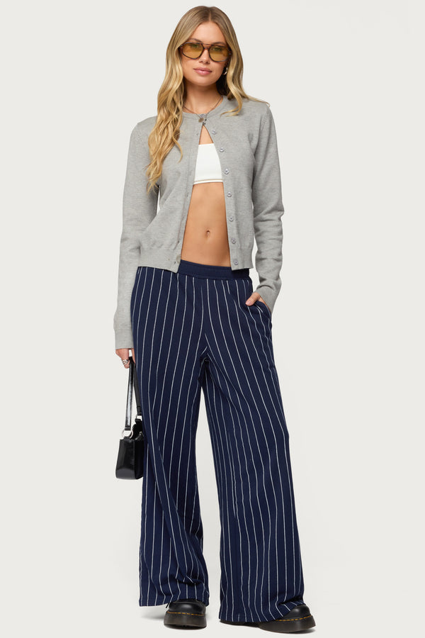 Mercer Pinstripe Wide Leg Sweatpants view 1