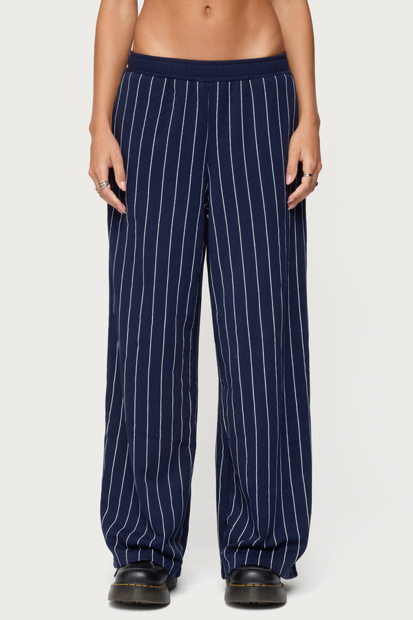 Mercer Pinstripe Wide Leg Sweatpants view 2