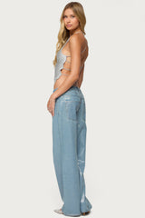 Kalana Crisscross Backless Fringed Top