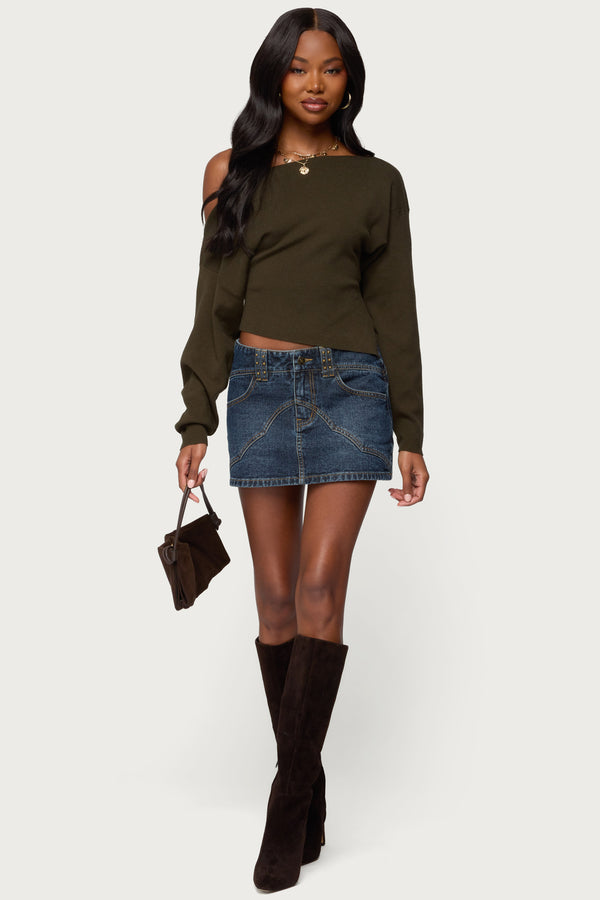 Tory Western Denim Mini Skirt view 1