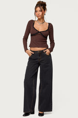 Porta Contrast Lacey Top