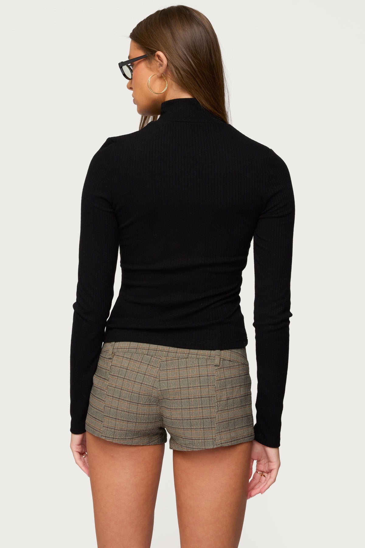 Saskia Fitted Ribbed Turtle Neck Top