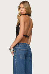 Devon Lacey Pinstripe Halter Top