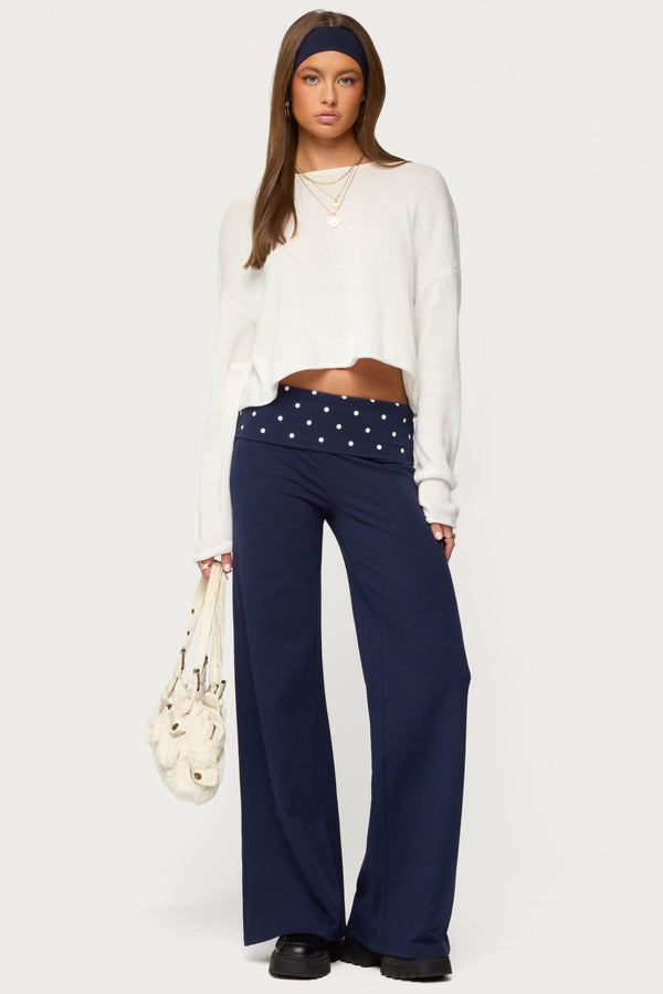 Reeva Polka Dot Foldover Pants view 1
