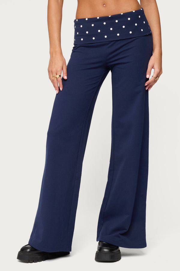 Reeva Polka Dot Foldover Pants view 2