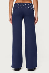 Reeva Polka Dot Foldover Pants