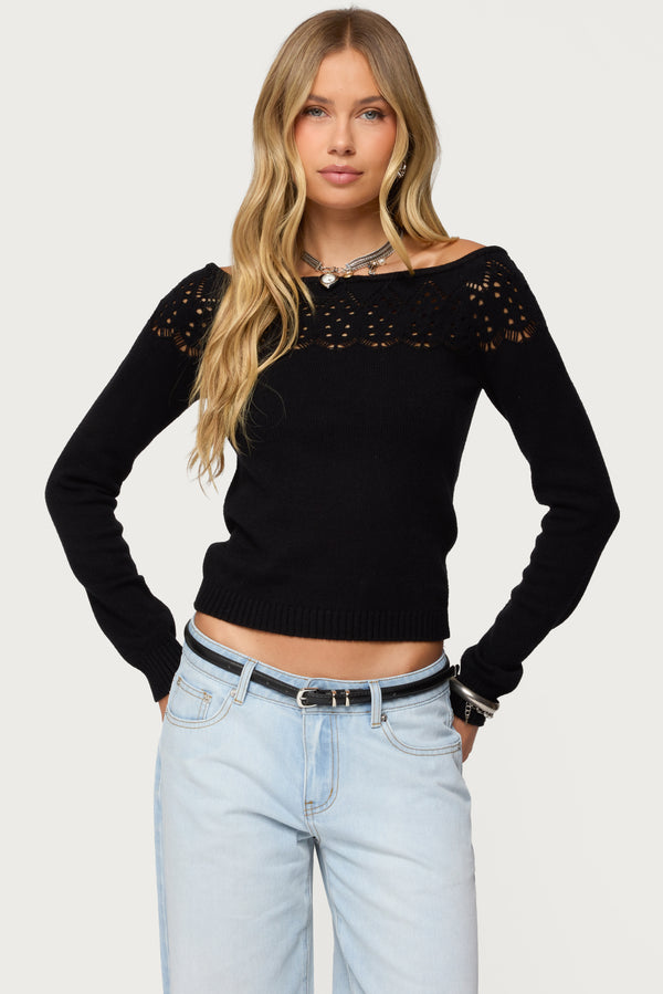 Lillis Boat Neck Knit Top view 1