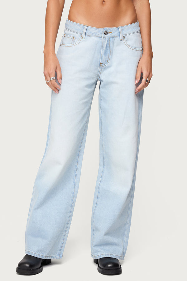 Magda Acid Wash Low Rise Baggy Jeans view 2