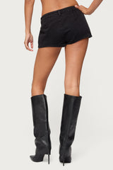 Grommet & Stud Denim Micro Shorts