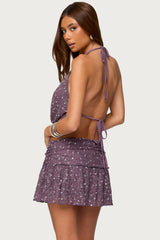 Staj Backless Bead & Sequin Lace Top