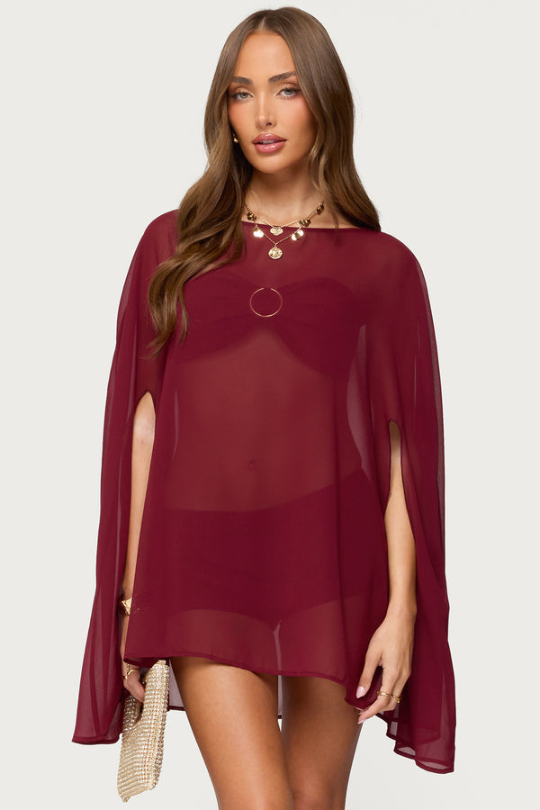 Mckenzie Sheer Chiffon Poncho view 2