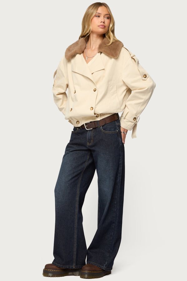 Raelynn Washed Low Rise Baggy Jeans view 1