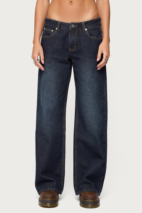 Raelynn Washed Low Rise Baggy Jeans view 2