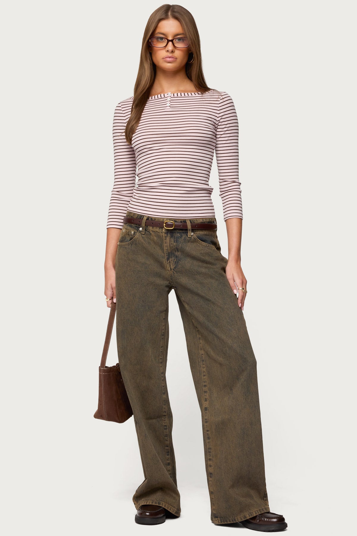 Avigyle Striped Boat Neck Top