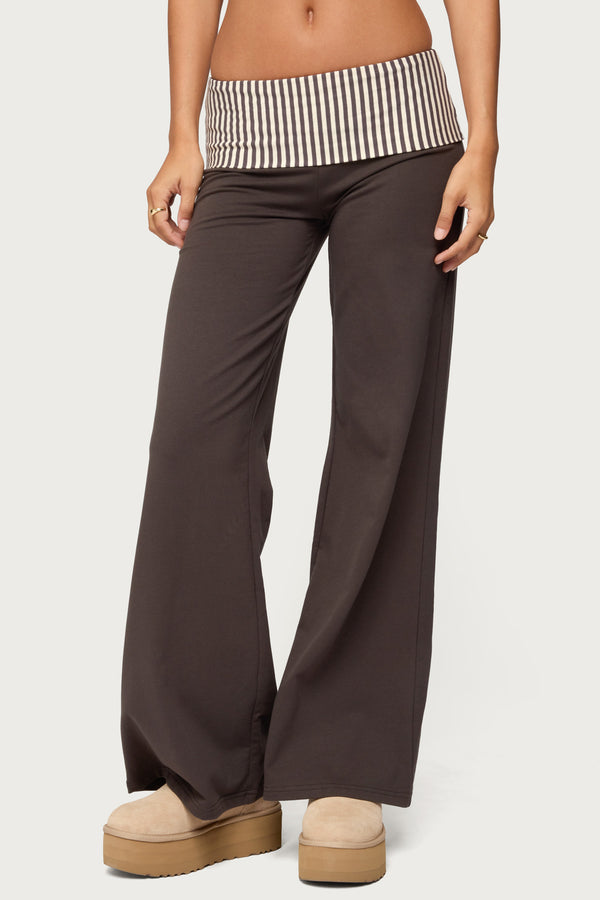 Meshey Striped Foldover Pants view 2