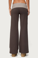 Meshey Striped Foldover Pants