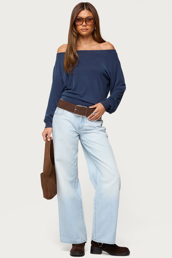 Nannie Off Shoulder Oversized Top view 2