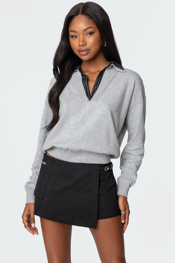 Rue Double Collared Sweater view 1