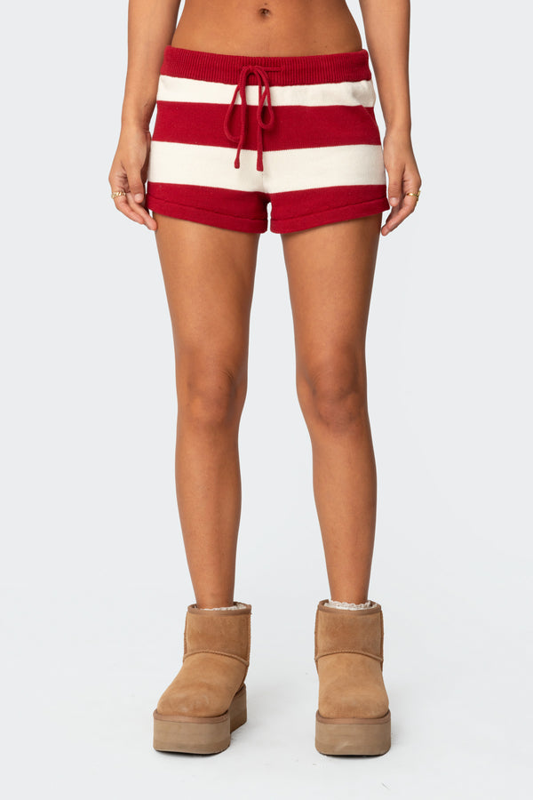 Riley Striped Knit Shorts view 2