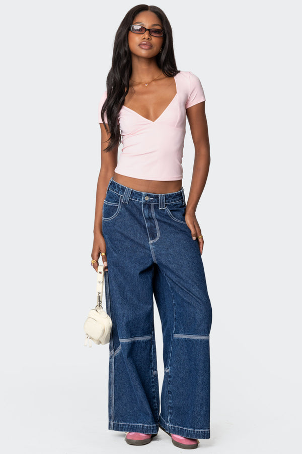 Katia V Neck Top view 2