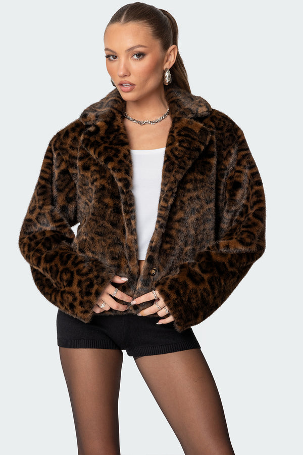 Lady Leopard Faux Fur Jacket view 2