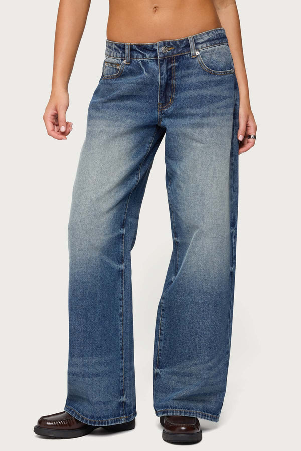 Raelynn Washed Low Rise Baggy Jeans view 2