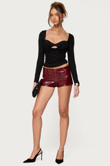 Mcrae Faux Leather Micro Shorts