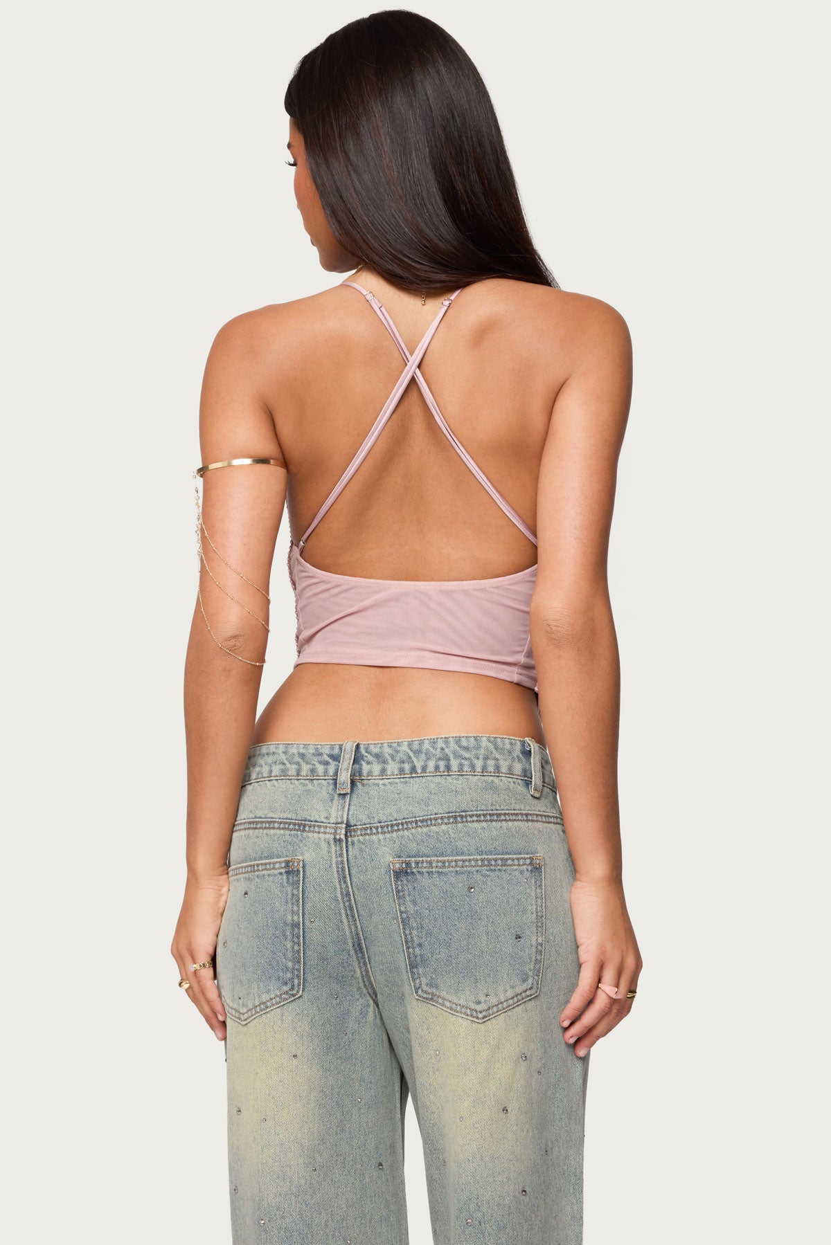Elenie Fringed Cowl Neck Top