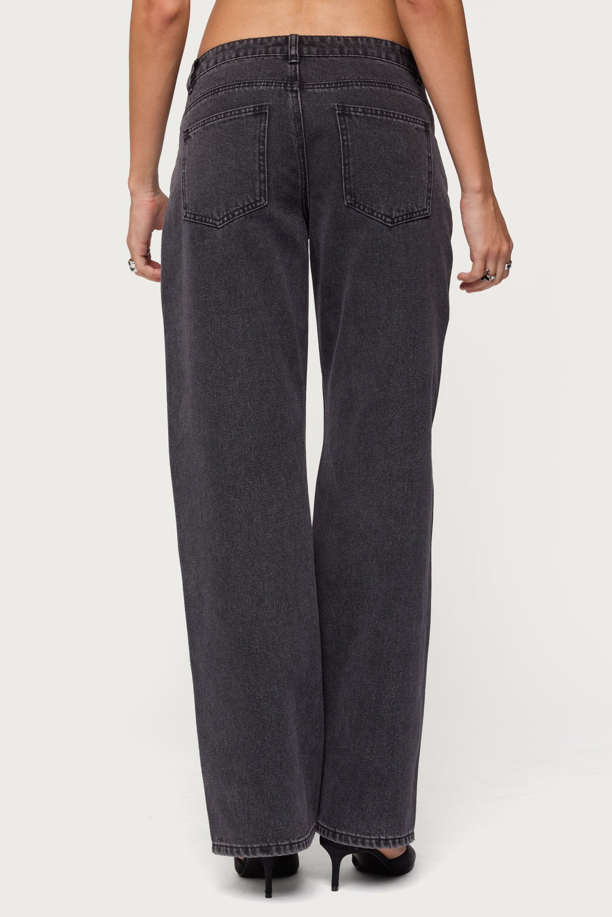 Rossa Beaded Low Rise Baggy Jeans