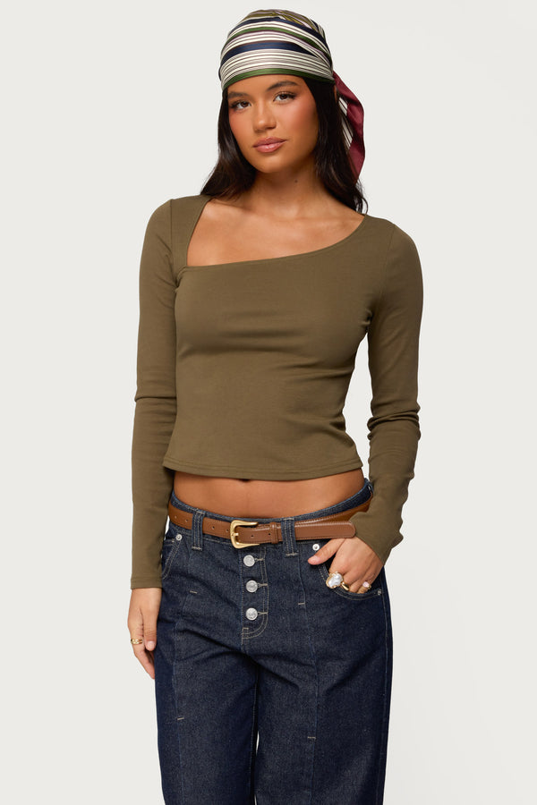 Rion Asymmetric Long Sleeve Top view 1