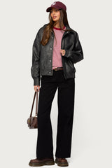 Mori Oversized Faux Leather Jacket