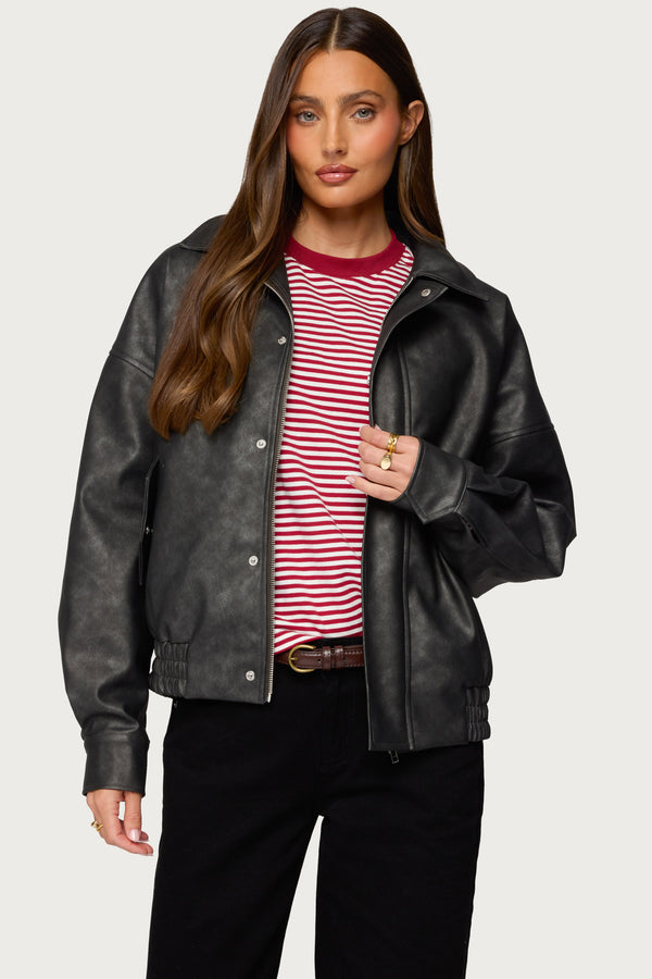 Mori Oversized Faux Leather Jacket view 2